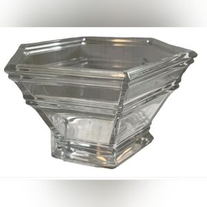 Tiffany & Company Crystal Glass Windham Hexagon Serving Bowl Decor Signed